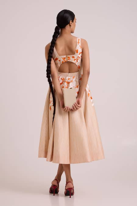 Madder Much Roselyn Almond & Autumn Midi Dress 