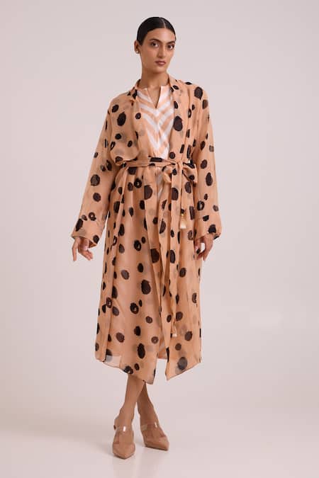 Madder Much Neo Almond Burst Flap Trench Jacket With Dress 