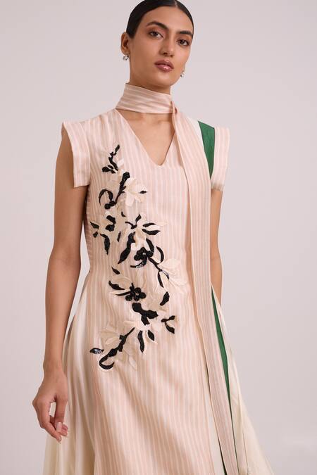 Madder Much_Multi Color Chanderi Silk, Cotton Sancha The Flap Tunic With Circular Skirt _Online_at_Aza_Fashions