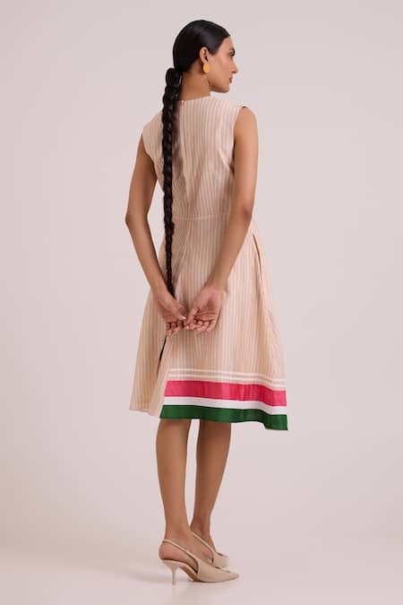 Madder Much Bambi Almond Striped Cruise Dress 