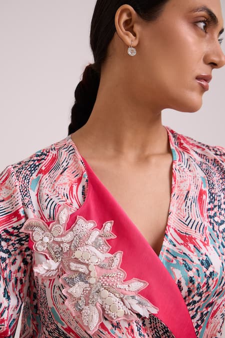 Buy Madder Much Multi Color Bemberg, Cotton Satin Embroidery, Nelly Tropical Buzz Short Dress Online at Aza Fashions Buy_Madder Much_Multi Color Bemberg, Cotton Satin Embroidery, Nelly Tropical Buzz Short Dress _Online_at_Aza_Fashions