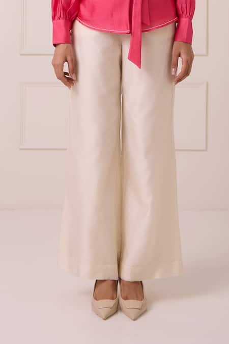 Madder Much_Pink Chanderi Silk Embroidery, Mirrors Petra Wrap Blazer With Pant _Online_at_Aza_Fashions