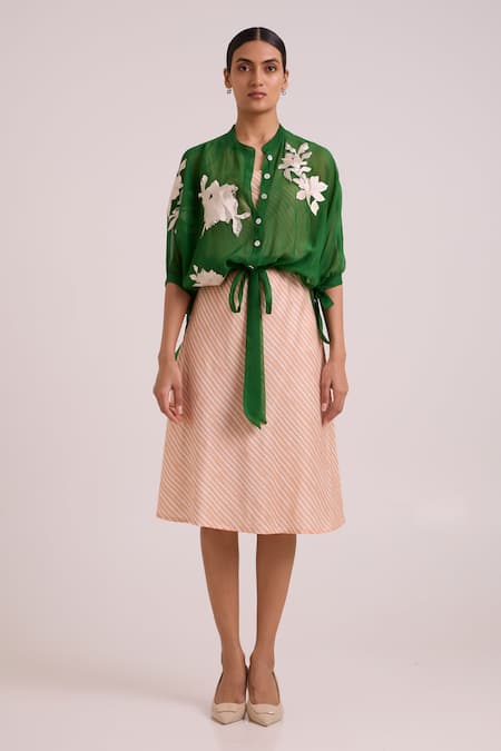 Madder Much Green Emery Sheer Bomber Jacket With Dress 