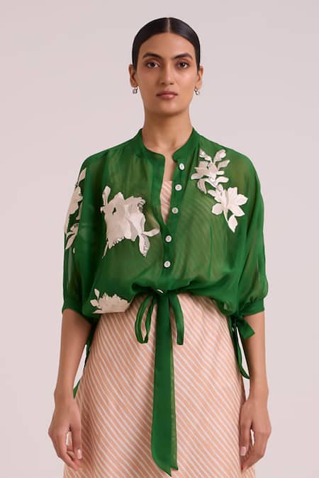 Madder Much Green Emery Sheer Bomber Jacket With Dress 