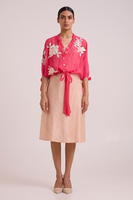 Madder Much Raspberry Emery Sheer Bomber Jacket 