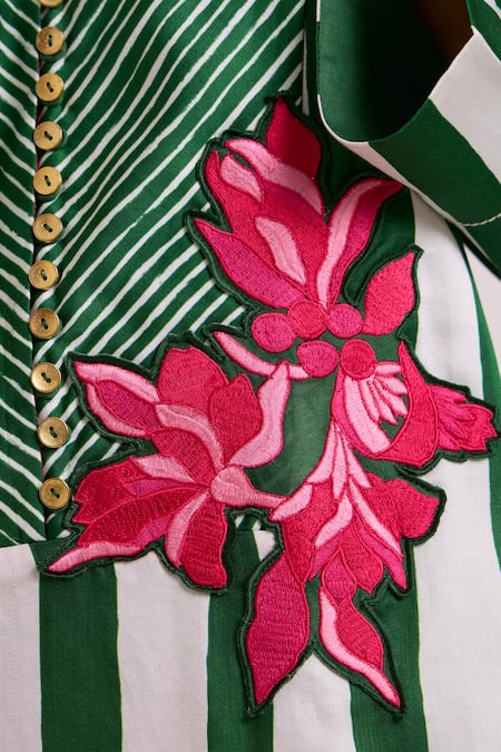 Shop_Madder Much_Multi Color Bemberg, Cotton Satin Fabric Citara Floating Bloom Short Dress _Online_at_Aza_Fashions