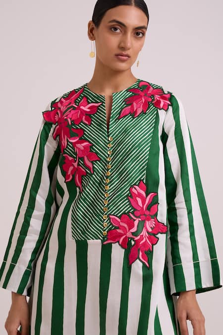 Buy_Madder Much_Multi Color Bemberg, Cotton Satin Fabric Citara Floating Bloom Short Dress 