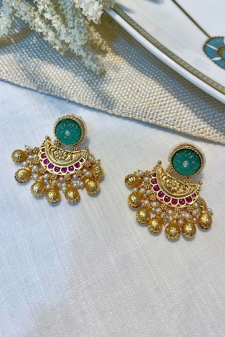Prestones Bead Embellished Earrings 