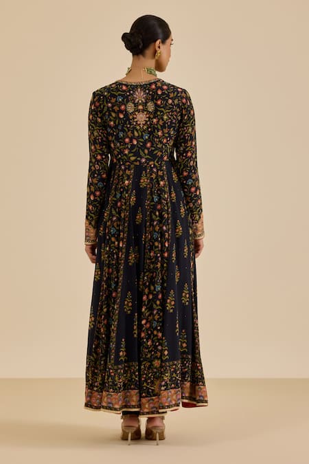 Ritu Kumar Floral Print & Aari Embroidered Anarkali Set 