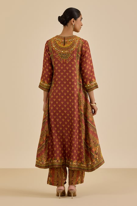 Ritu Kumar Geometric Print & Embroidered Kurta Set