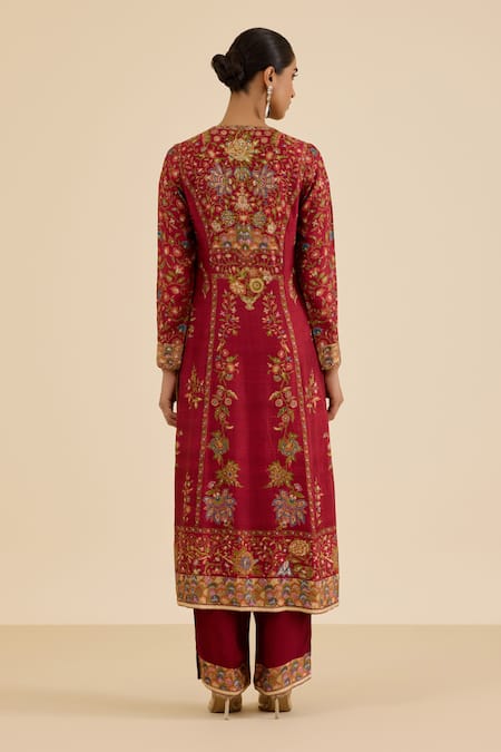 Ritu Kumar Floral Print Straight Kurta Pant Set