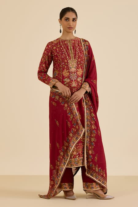 Ritu Kumar Floral Print Straight Kurta Pant Set