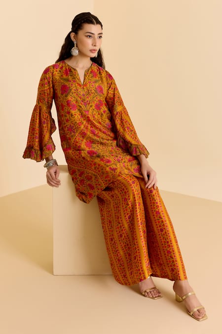 Ritu Kumar Floral Print Kurta & Palazzo Set 