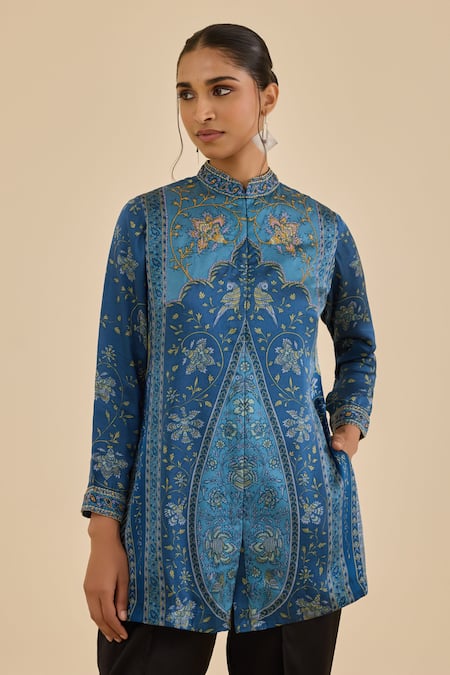 Ritu Kumar Floral Print & Embroidered Shirt Kurti 