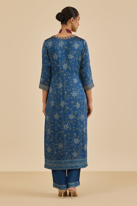 Ritu Kumar Floral Print & Embroidered Kurta Set