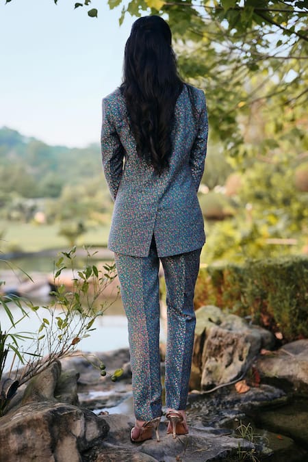 Safaa La Cote Dazur Kani Woven Blazer & Pant Set 