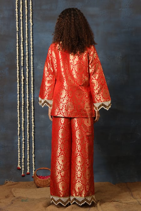 Swatee Singh Brocade Pattern Kurta & Pant Set 