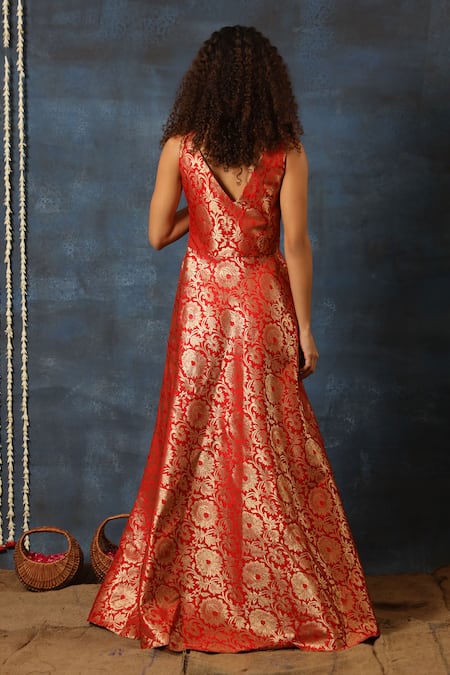 Swatee Singh Brocade Woven Pattern Gown 