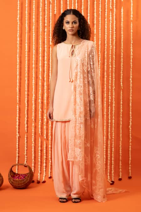 Swatee Singh Crepe Kurta Salwar Set 