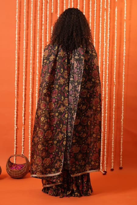 Swatee Singh Digital Print Tie-Up Kurta Sharara Set 