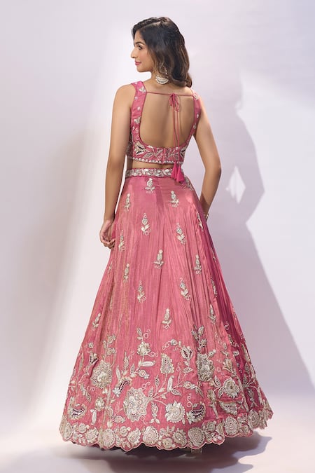 Samyukta Singhania Embroidered Tissue Lehenga Set
