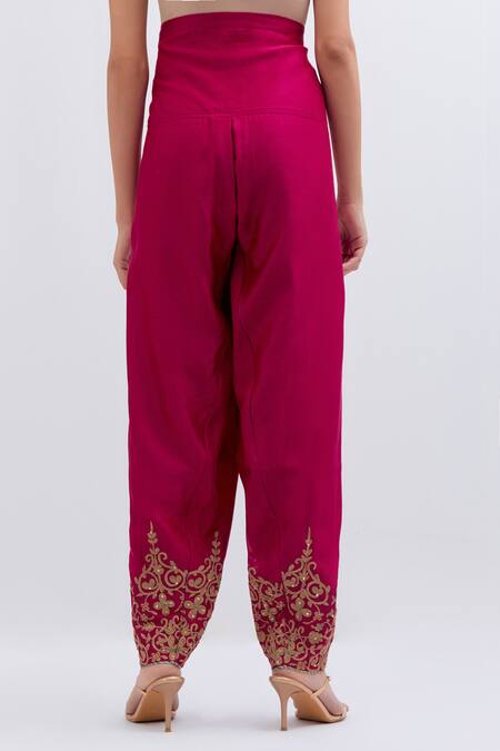 Kora Silk Chanderi Dori Embroidered Salwar 