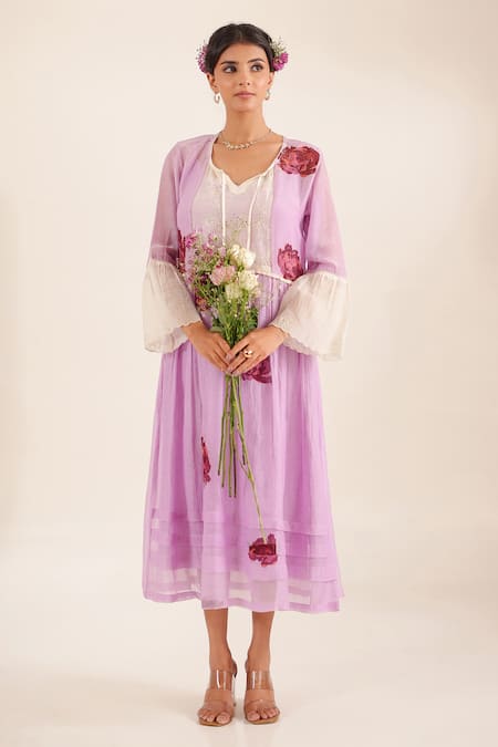 Tatwa Chanderi Floral Embroidered Kurta 