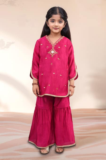 Petite Pomme Butti Work Kurta Sharara Set 