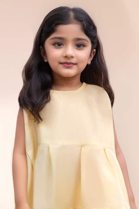 Petite Pomme Pleated Top With Pant 