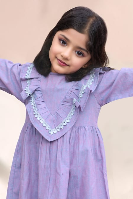 Petite Pomme Embroidered Yoke Dress 