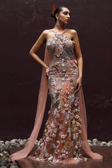 Moledro Gardenia Embroidered Gown 