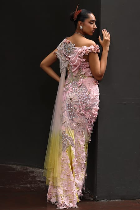 Moledro Solai Embellished Butterfly Embroidered Gown 