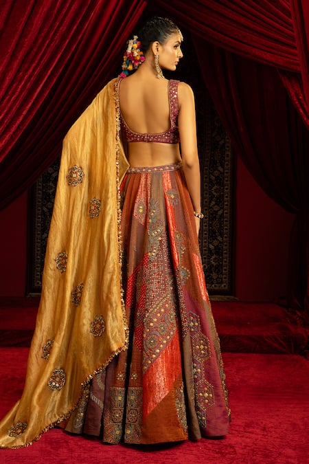 Sonia Baderia Chanderi Tissue & Vintage Brocade Lehenga Set 