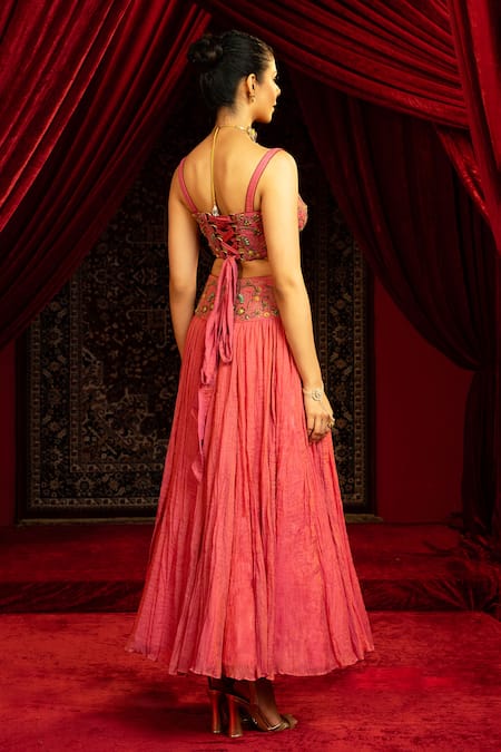 Sonia Baderia Hand Embroidered Bustier & Skirt Set 