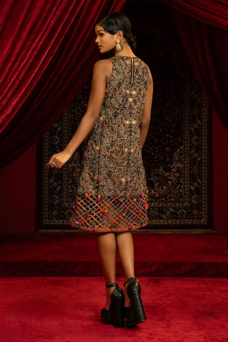 Sonia Baderia Hand Embroidered Chanderi Tissue Dress 