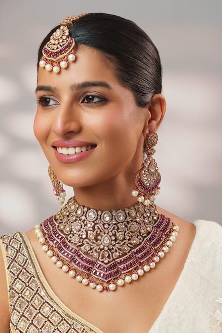 Zevar By Geeta Polki Embellished Necklace Set 