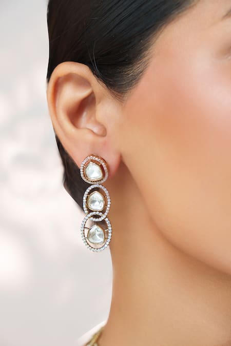 Shop Zevar By Geeta Gold Plated Stones, Crystals, Kundan Polki Necklace Set Online at Aza Fashions Shop_Zevar By Geeta_Gold Plated Stones, Crystals, Kundan Polki Necklace Set _Online_at_Aza_Fashions