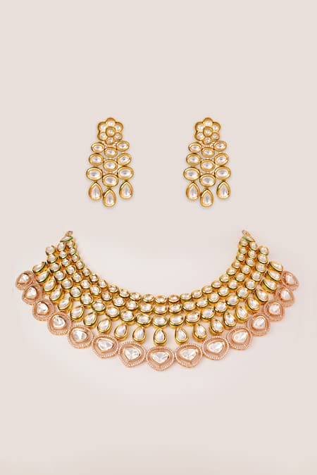 Zevar By Geeta Kundan & Polki Necklace Set 