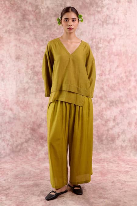 Doodlage Pleated Bemberg Linen Pant 