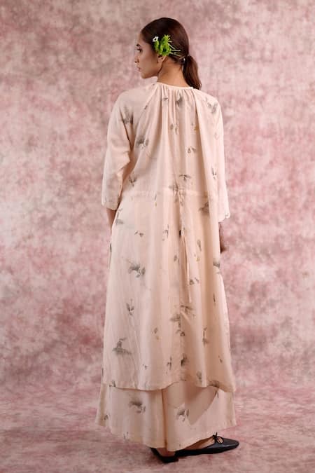 Doodlage Printed Gathered Bemberg Linen Tunic 