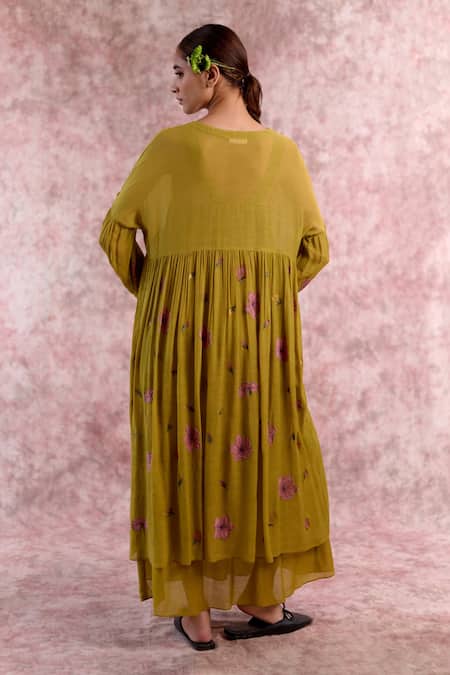 Doodlage Embroidered Pleated Dress 