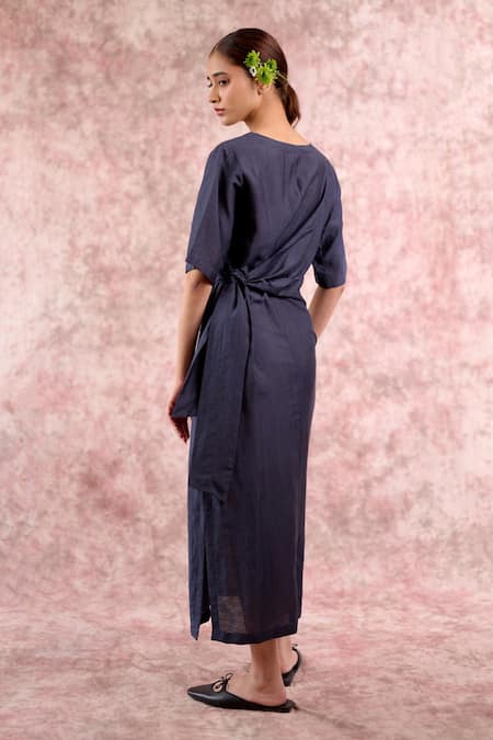 Doodlage Wrap V-Neck Dress 