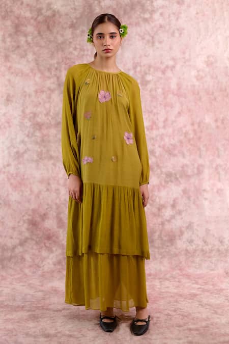 Doodlage Embroidered Tiered Dress 