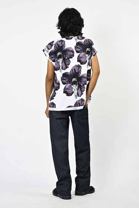 Huemn Printed Cotton Sleeveless T-shirt 