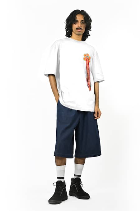 Huemn Hand Embroidered Floral T-shirt 