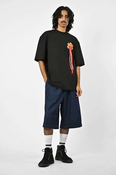 Huemn Hand Embroidered Floral T-shirt 