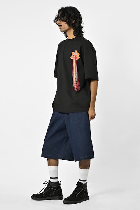 Huemn Hand Embroidered Floral T-shirt 