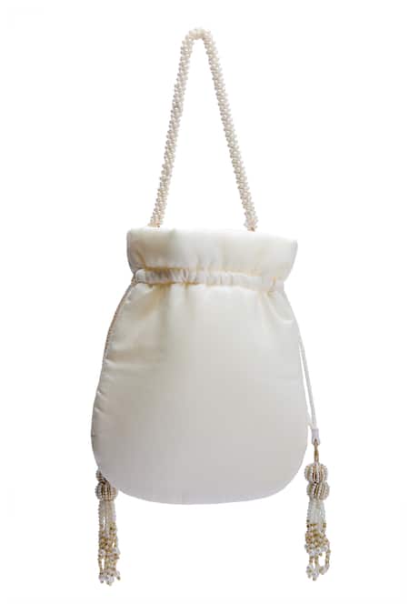 Nazaakat By Samara Singh Myra Hand Embroidered Zari Potli Bag 