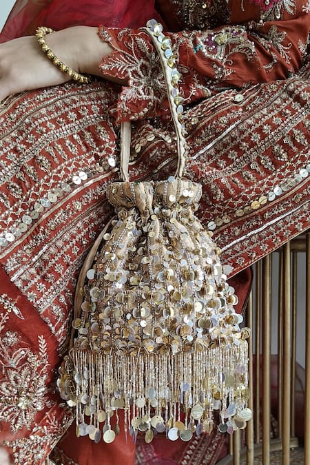 Plode Pataka Sequin Tassel Potli Bag 