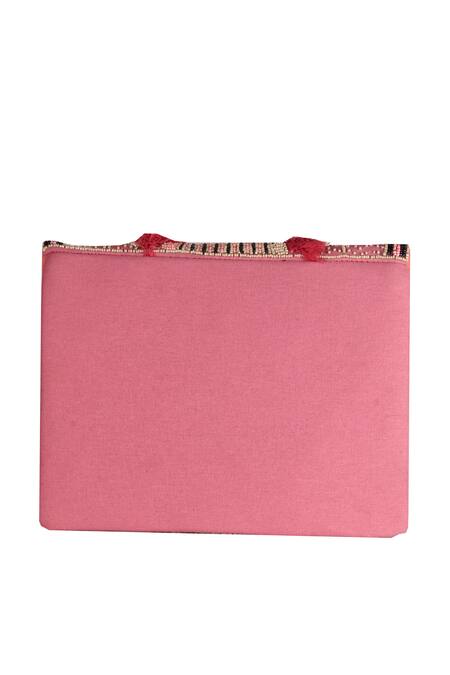 Buy_Nazaakat By Samara Singh_Pink Beads, Fringe Geometric Beaded Boho Bag _Online_at_Aza_Fashions